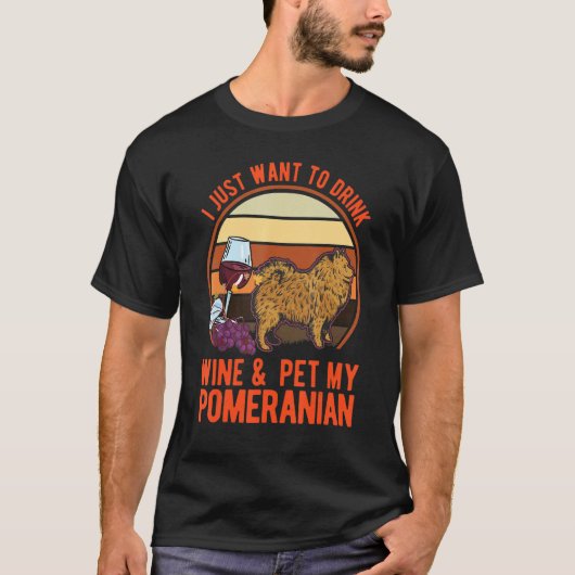 T-shirt Pomeranian And Wine Pomeranian (Devant)