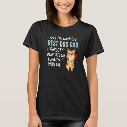 T-shirt Pomeranian Best Dog Dad Valentines Day Puppy (Devant)
