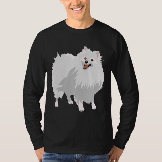 T-shirt Poméranian blanc (Devant)