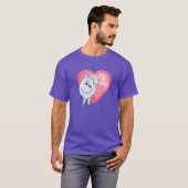 T-shirt Pomeranian blanc Saint-Valentin (Devant entier)