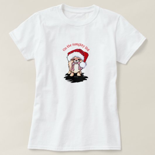 T-shirt Pomeranian de Noël (Design devant)