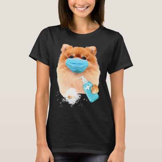 T-shirt Pomeranian Face Mask (Devant)