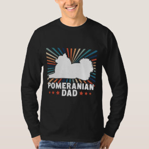 T-shirt Pomeranian Papa Vintage Pomeranian Chien propriéta