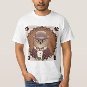 t-shirt Pomeranian portant des lunettes