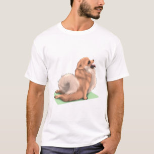 T-shirt Poméranie Chien Yoga Pose Méditation Zen Exercice