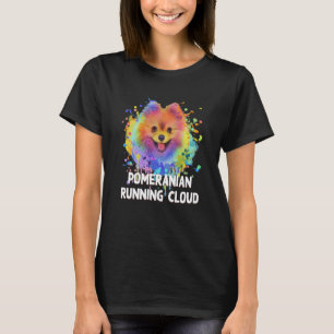 T-shirt Poméranie Courir Chien Nuageux Humour Animaux Pom