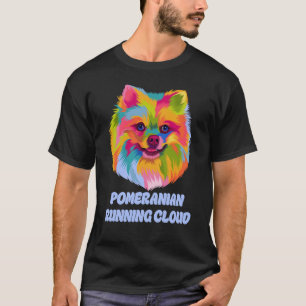 T-shirt Poméranie Courir Chien Nuageux Humour Animaux Pom