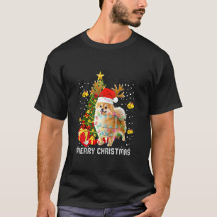T-shirt Poméranie feux de Noël arbre Père Noël Pajama de N