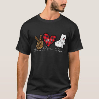 T-shirt Poméranie Plaid Peace Lote Chien mignon