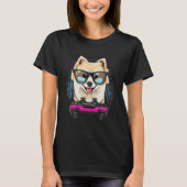 T-shirt Poméranie Spitz Chien Gamer Pc Ordinateur Vidéo Ga (Devant)