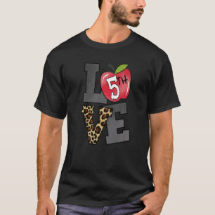 T-shirt Pomme Amour Enseignant 5e année Élève Bienvenue