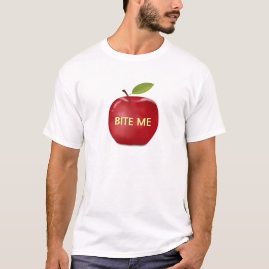 T-shirt Pomme avec texte modifiable 'mords-moi' (Devant)