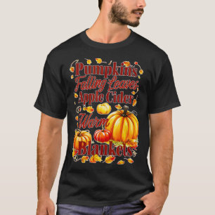 T-shirt Pomme Cidre Couvertures chaudes Feuilles Automne H