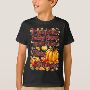 T-shirt Pomme Cidre Couvertures chaudes Feuilles Automne H
