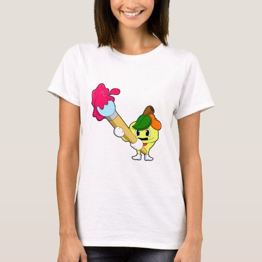 T-shirt Pomme comme Peintre avec pinceau (Devant)