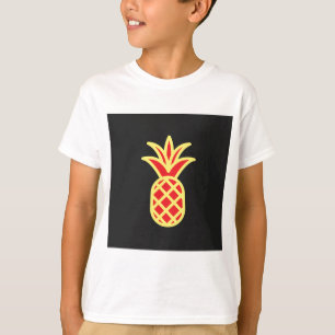 T-shirt Pomme de pin jaune en noir