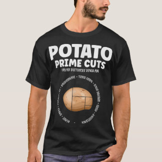 T-shirt Pomme de terre Coupes à la boucherie végétale Plan