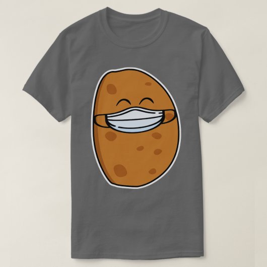 T-shirt Pomme De Terre Cute Portant Un Masque Visage (Design devant)