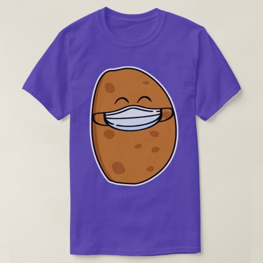 T-shirt Pomme De Terre Cute Portant Un Masque Visage (Design devant)