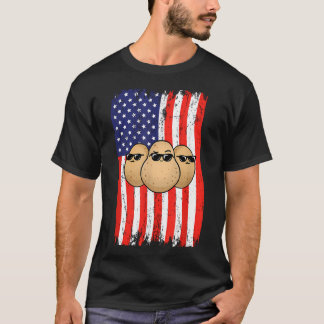 T-shirt Pomme de terre drapeau américain