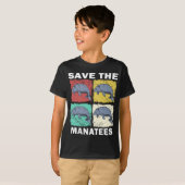 T-shirt Pomme De Terre Flottante Rétro Manatee Sauvez Les (Devant entier)