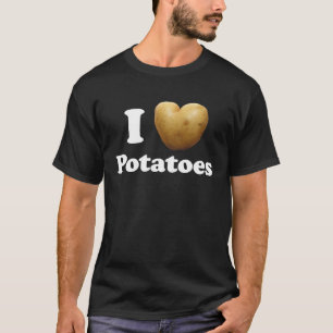 T-shirt Pomme De Terre Pour Hommes Femmes Enfants Coeur En