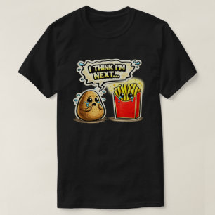 T-shirt Pomme de terre triste et frites Art de dessin anim
