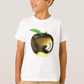 T-shirt Pomme dorée avec feuille brillante métallique (Devant)