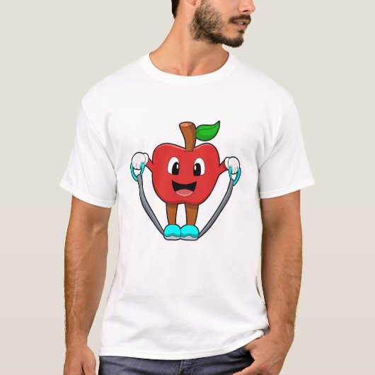 T-shirt Pomme en forme avec corde (Devant)