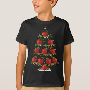 T-shirt Pomme Fruit Lights Xmas Père Noël Apple Christma