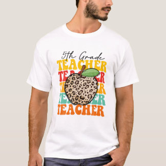 T-shirt Pomme léopard 5e année Remerciement professeur Dos