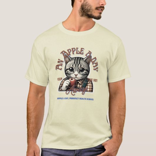 T-shirt Pomme par jour, une santé parfaite toujours! T-shi (Devant)