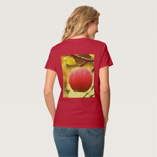 T-shirt "Pomme rouge sur arbre" jolie photo. Commandez dès (Dos entier)