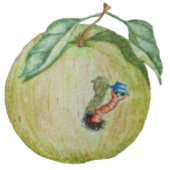 T-shirt Pomme verte avec maggot drôle en casquette illustr