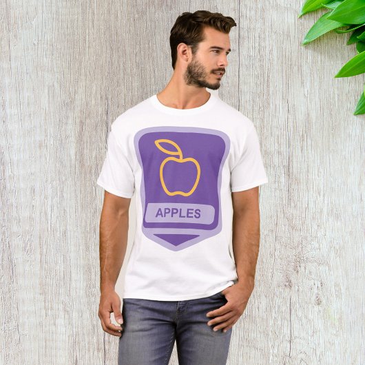 T-shirt Pomme violette Badge Conception Fruit Lover