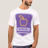 T-shirt Pomme violette Badge Conception Fruit Lover (Devant)