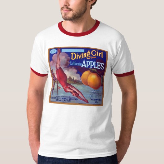 T-shirt Pommes de fille de plongée (Devant)