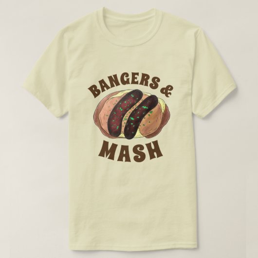 T-shirt Pommes de terre à base de saucisses et de saucisse (Design devant)