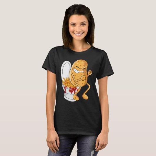 T-shirt Pommes de terre frites frites frites fruits pommes (Devant entier)