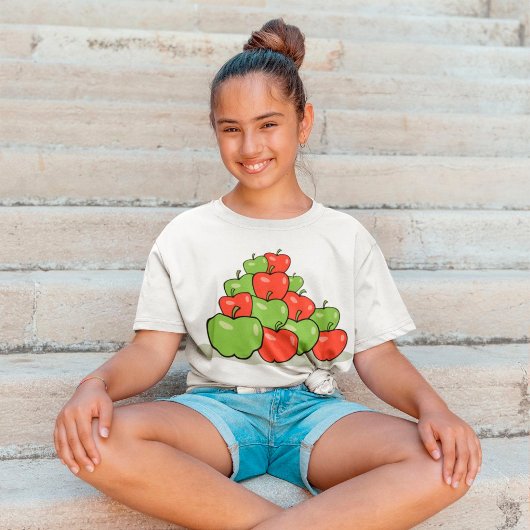 T-shirt Pommes Rouge Et Vert