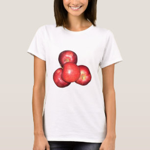 T-shirt Pommes rouges sucrées et crêpes - Impression de fr