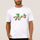 T-shirt Pommier rouge Branche Fruit frais et Feuilles vert (Devant)