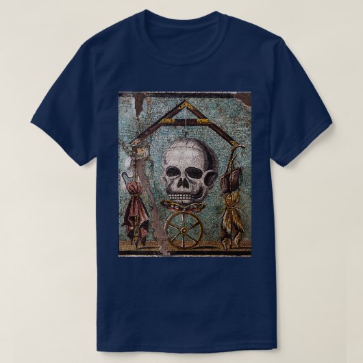 T-SHIRT POMPEII COLLECTION MEMENTO MORI SKULT BUTTERFLY AN (Design devant)