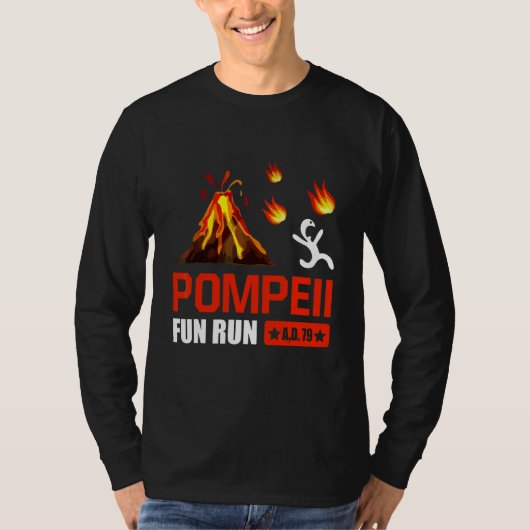 T-shirt Pompeii Fun Run 79 Ad Funny Volcano Running (Devant)