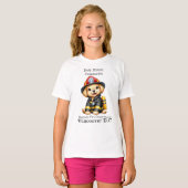 T-shirt Pompier à chiot prêt à l'action ! (Devant entier)