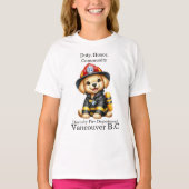 T-shirt Pompier à chiot prêt à l'action ! (Devant)