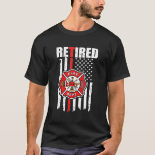 T-shirt Pompier à la retraite American Flag Retraite 2021