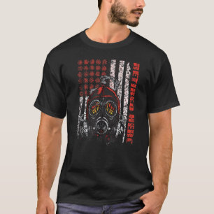 T-shirt Pompier à la retraite du drapeau américain pompier