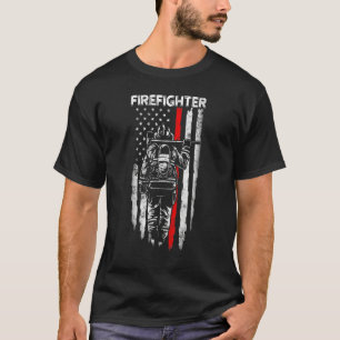 T-shirt Pompier américain drapeau américain patriotique po