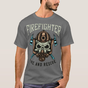 T-shirt Pompier avec casque cool et design